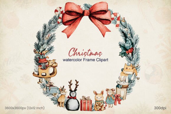 Download Christmas Watercolor Frame PNG Clipart - Watercolor frame png Collection