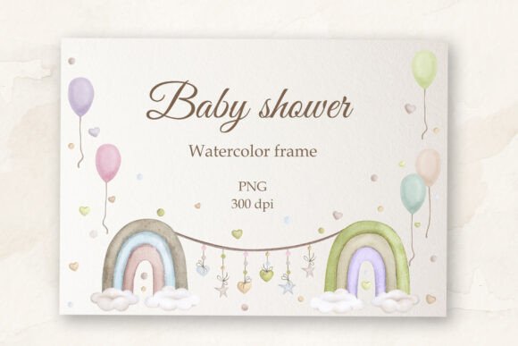 Download Baby Shower. Watercolor Frame PNG. - Watercolor frame png Collection
