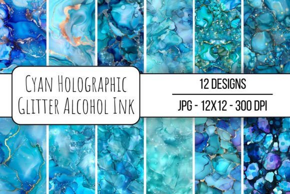 Download Cyan Holographic Glitter Alcohol Ink - Premium Bundle